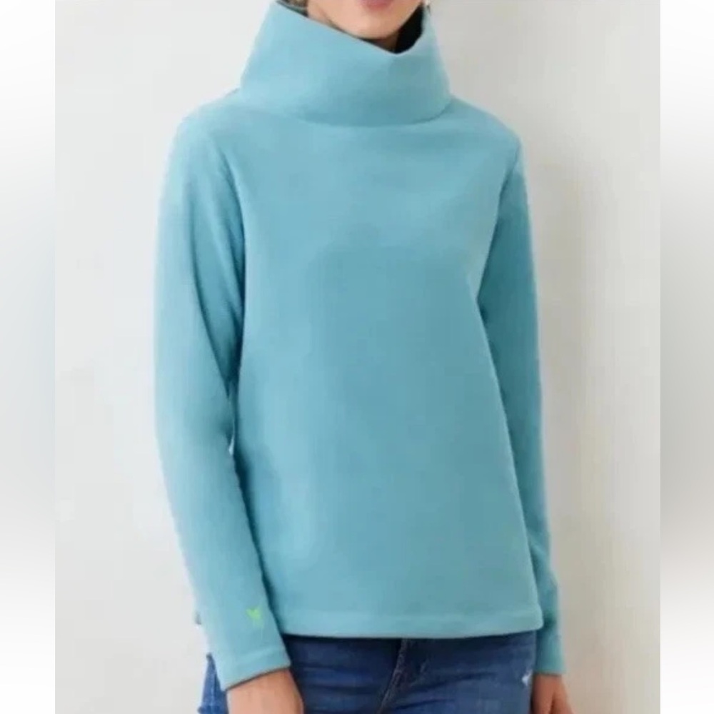 Dudley Stephens Park Slope Turtleneck Tunic Terry Fleece Blue | Women’s Size S